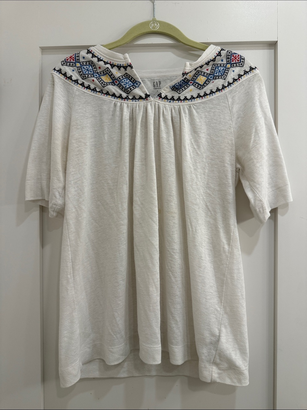 Gap maternity peasant linen blend blouse, size M
